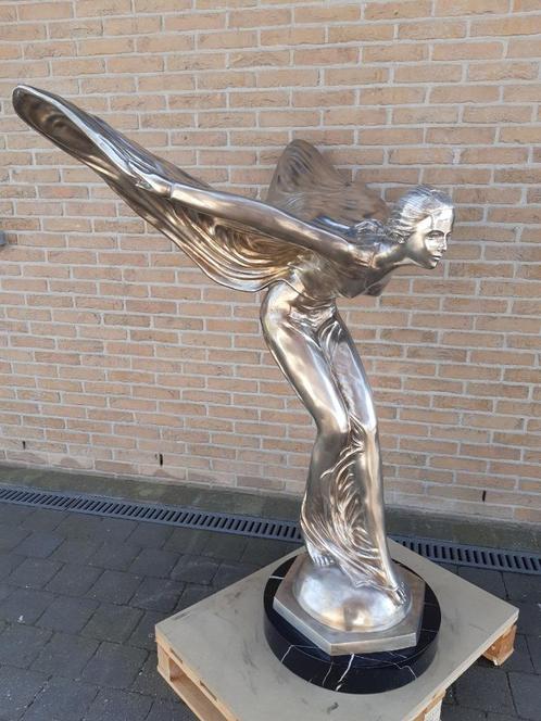 ROLLS-ROYCE SPIRIT OF ECSTACY GROOT BRONZEN TOPBEELD KLASSE!, Antiek en Kunst, Kunst | Beelden en Houtsnijwerken, Ophalen of Verzenden