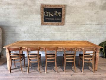 Franse boerentafel - 300 x 120 cm + 79 cm hoog / 3 lades, Huis en Inrichting, 100 tot 150 cm, 200 cm of meer, Ophalen of Verzenden