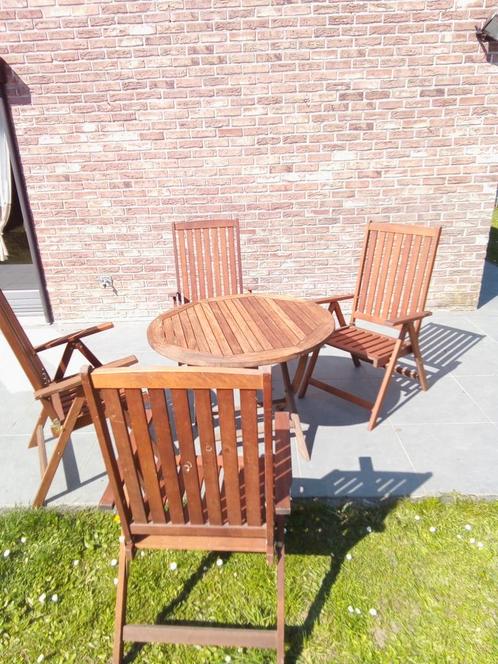 Ensemble de jardin en teck, Tuin en Terras, Tuinsets en Loungesets, Zo goed als nieuw, Ophalen