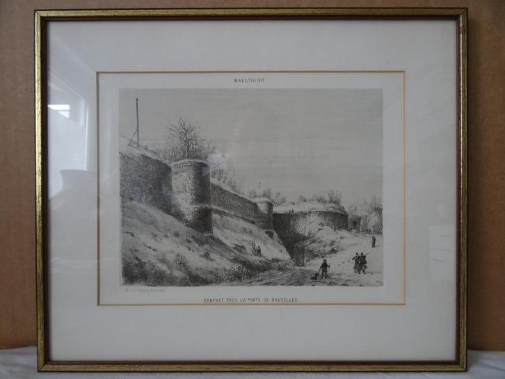 Antieke prent Maastricht Maestricht Alexandre Schaepkens, Antiek en Kunst, Kunst | Litho's en Zeefdrukken, Ophalen of Verzenden