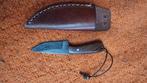 Superbe couteau Lame Damas avec étui en cuir, Collections, Enlèvement ou Envoi
