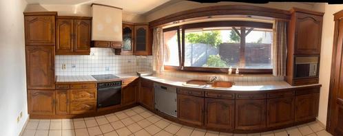 Massief eiken keuken, Huis en Inrichting, Keuken | Complete keukens, Gebruikt, Hoekkeuken, Bruin, Ophalen