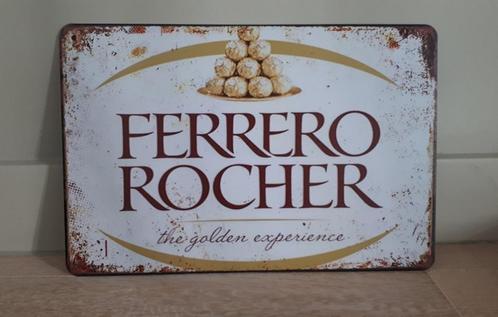 Assiette murale Ferrero Rocher en métal au look vintage - 20, Collections, Marques & Objets publicitaires, Neuf, Panneau publicitaire