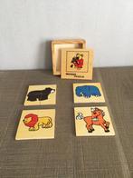 Houten doosje met 4 houten puzzeltjes, Kinderen en Baby's, Speelgoed | Houten speelgoed, Ophalen of Verzenden, Zo goed als nieuw