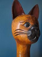 Grote massief houten kat (zie foto's), Antiek en Kunst, Ophalen