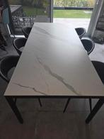 Keramische  marmer tafel en 6 stoelen!, Ophalen, Zo goed als nieuw