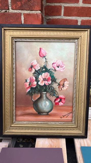 Stilleven bloemen 32x52cm, Antiek en Kunst, Kunst | Schilderijen | Klassiek, Ophalen