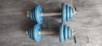 Oude halters, Sport en Fitness, Fitnessmaterialen, Ophalen, Gebruikt, Rug, Halterset