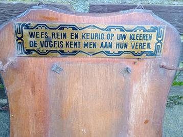 antiek houten wandbord met spreuk