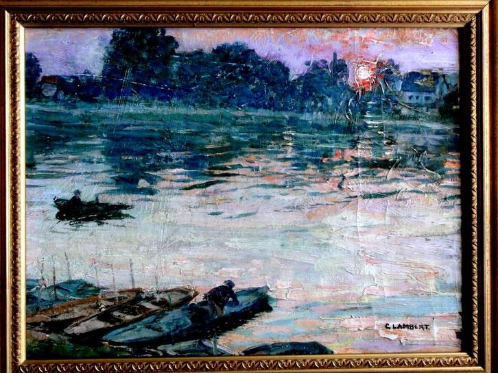 Postimpressionist-Camille Lambert-Grosse Cote-, Antiek en Kunst, Kunst | Schilderijen | Klassiek, Verzenden