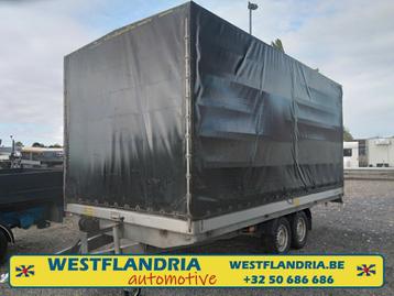 Aanhangwagen 3500kg/500cm met huif beschikbaar voor biedingen