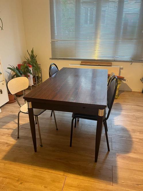 Vintage uitschuifbare eettafel, Huis en Inrichting, Tafels | Eettafels, Gebruikt, 50 tot 100 cm, Ophalen