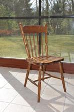 4 Oirschotse houten (keuken)stoelen, Maison & Meubles, Chaises, Quatre, Brun, Bois, Vintage