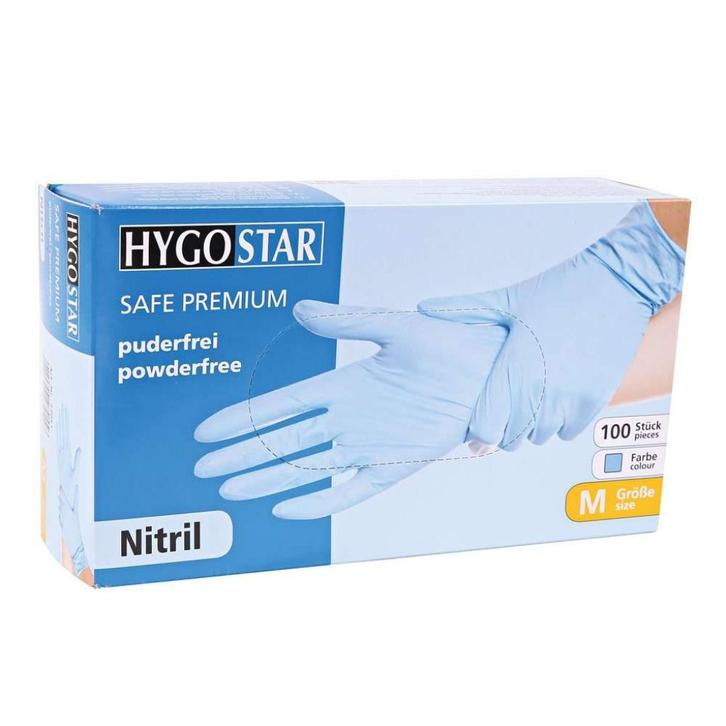 Nitril handschoenen blauw Premium Safe 100 stuks, Doe-het-zelf en Bouw, Verf, Beits en Lak, Nieuw, Beits, Minder dan 5 liter, Blauw
