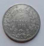 Frankrijk 5 francs 1852 A zilver, Louis-Napoleon, Timbres & Monnaies, Monnaies | Europe | Monnaies non-euro, Enlèvement ou Envoi