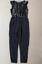 Zwarte jumpsuit met pailletjes H&M 140, Broek, Meisje, Ophalen of Verzenden, Zo goed als nieuw