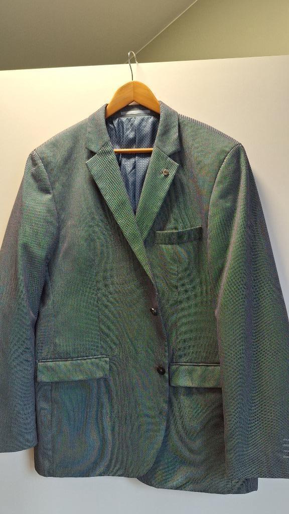 Grijze herenvest in structuurstof. Maat 54, Kleding | Heren, Kostuums en vesten, Zo goed als nieuw, Maat 52/54 (L), Grijs, Ophalen