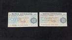 Setje noodgeld x2 (Italië)BANCA ANTONIANA  PADOVA 100L 1976, Postzegels en Munten, Bankbiljetten | Europa | Niet-Eurobiljetten