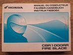 Manuel d'origine de la Honda CBR1000RR Fire Blade (NL/FR/DE), Enlèvement ou Envoi, Honda