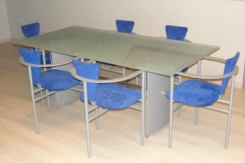 Volledige EETKAMER, Huis en Inrichting, Tafels | Eettafels, Zo goed als nieuw, Vierkant, Glas, Ophalen