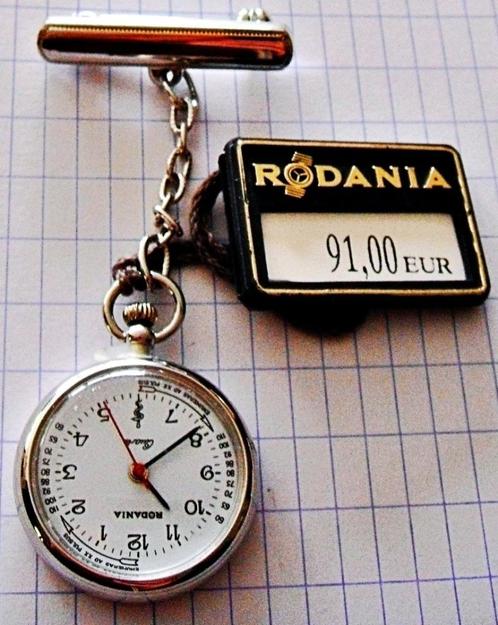 Montre  de poche RODANIA quartz, infirmièr(e), métal chromé, Diversen, Verpleegmiddelen, Nieuw, Ophalen of Verzenden