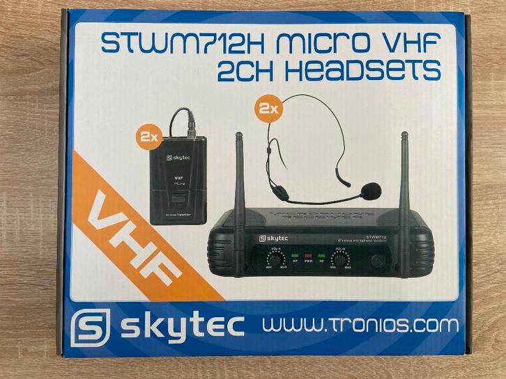 Draadloos Microfoonsysteem met 2ch headsets (Skytec/Vonyx), Muziek en Instrumenten, Microfoons, Nieuw, Overige typen, Draadloos
