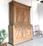 Armoire française ancienne Deux Corps en chêne lixivié H 218, Enlèvement