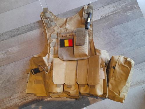 Veste tactique MOLLE vert/beige Airsoft Reenactment Cosplay, Collections, Objets militaires | Général, Armée de terre, Enlèvement ou Envoi