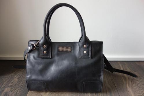 Sac en cuir noir "Clio Goldbrenner" Envoi compris, Handtassen en Accessoires, Tassen | Damestassen, Gebruikt, Zwart, Verzenden