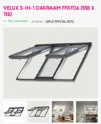 Velux 3 in 1 dakraam, Ophalen, 80 tot 120 cm, Zo goed als nieuw, Dubbelglas