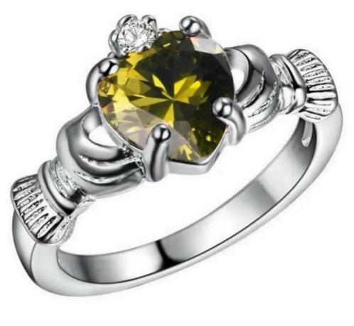 Verguld zilver zilveren ring Dames Vrouwen 18 + steentje, Handtassen en Accessoires, Ringen, Nieuw, 18 tot 19, Zilver, Ophalen of Verzenden