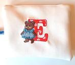 Toilettas met teddybeer en letter E, Handtassen en Accessoires, Ophalen of Verzenden, Nieuw, Wit, Jongen of Meisje