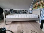 Bed met Velda Proflex lattenbodem en matras 200 x 90, Maison & Meubles, 90 cm, Gris, Une personne, Enlèvement