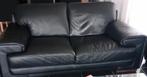 Zwarte Salon Leder Natuzzi, Ophalen, Gebruikt, Vierpersoons of meer, Rechte bank