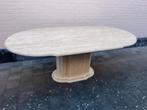 Zeer mooie ovalen travertin eettafel XXL - 196x107, 100 tot 150 cm, Ophalen of Verzenden, Zo goed als nieuw, Vijf personen of meer