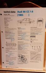 Audi 80 cc 1.6 1983- technische fiche, Livres, Enlèvement ou Envoi, Comme neuf, Audi