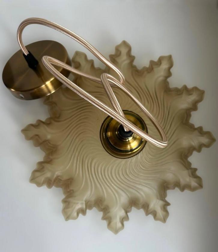 Oude Franse roklamp, Huis en Inrichting, Lampen | Wandlampen, Gebruikt, Glas, Ophalen of Verzenden