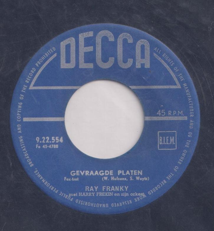 Ray Franky – Gevraagde platen / Zuidzee - Baion – Single, CD & DVD, Vinyles Singles, Utilisé, Single, En néerlandais, 7 pouces
