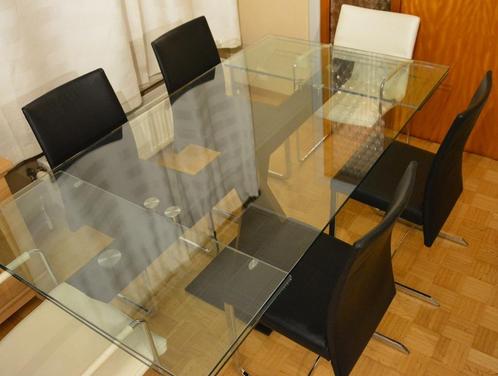 Table en verre, Maison & Meubles, Tables | Tables à manger, Comme neuf, Cinq personnes ou plus, Rectangulaire, Verre, Métal, Enlèvement