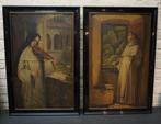 2 tableaux anciens représentant une nonne jouant du violon é, Enlèvement ou Envoi