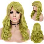 Luxe groene carnavalspruik lang haar met krullen Wicked, Handtassen en Accessoires, Uiterlijk | Haarverzorging, Verzenden, Nieuw