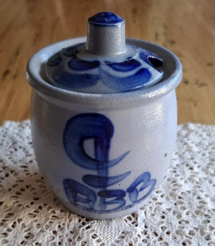 Duits gres mosterdpotje, ABB, Verzamelen, Overige Verzamelen, Zo goed als nieuw, Ophalen of Verzenden