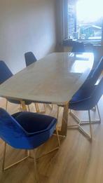 Houten eettafel met 6 stoelen, Huis en Inrichting, Tafels | Eettafels, Ophalen, Gebruikt, Vijf personen of meer, 150 tot 200 cm