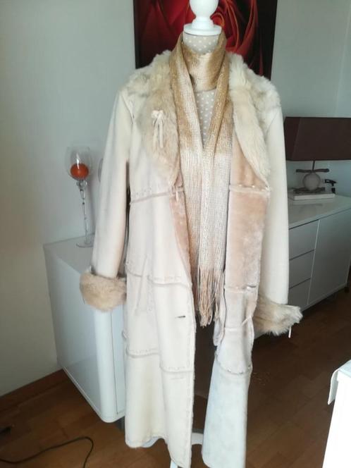 Damesmantel CDV "Comme du vrai" 3XL, Kleding | Dames, Jassen | Winter, Zo goed als nieuw, Wit, Ophalen of Verzenden