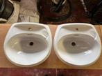 Vintage - 2x Ideal Standard (‘74) lavabo’s incl bevestiging, Huis en Inrichting, Badkamer | Badkamermeubels, Ophalen, Gebruikt