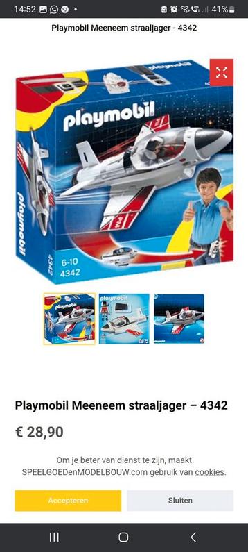 Playmobil 4342 meeneem straaljager beschikbaar voor biedingen