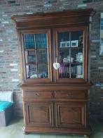 Massief eiken vitrinekast., Antiek en Kunst, Ophalen
