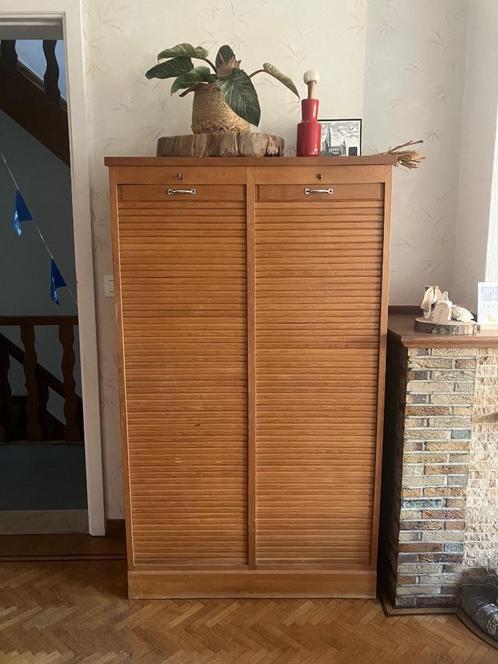 Vintage archiefkast met roldeur, Huis en Inrichting, Kasten | Roldeurkasten en Archiefkasten, Gebruikt, 100 tot 150 cm, 50 tot 100 cm