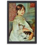 Julie Manet avec chat - Pierre-Auguste Renoir toile + fil à, 75 à 100 cm, Envoi, Création originale, 50 à 75 cm