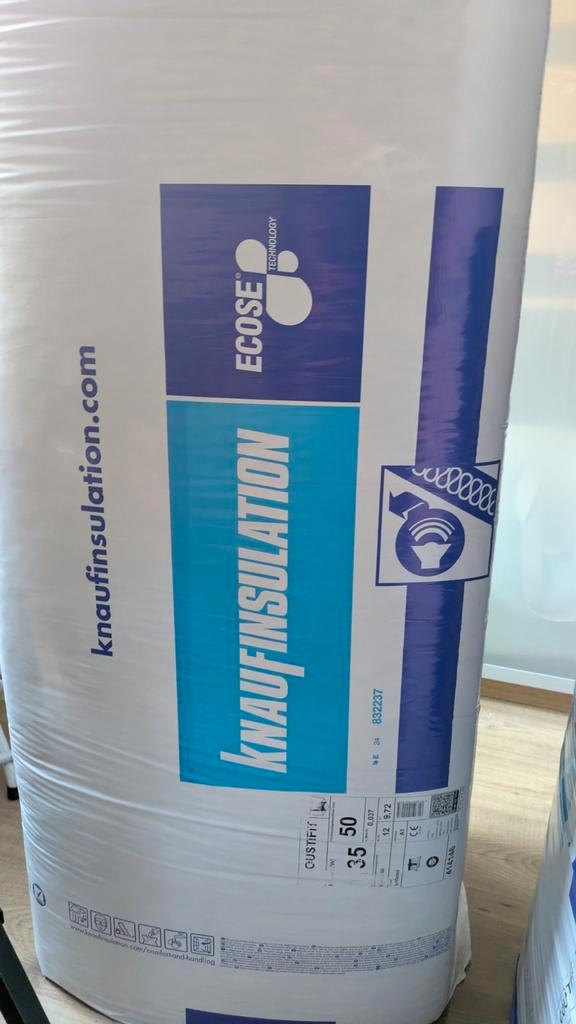 Knauf acoustifit - 50mm - 9,4m2 / pak (2*), Doe-het-zelf en Bouw, Isolatie en Afdichting, Zo goed als nieuw, Ophalen